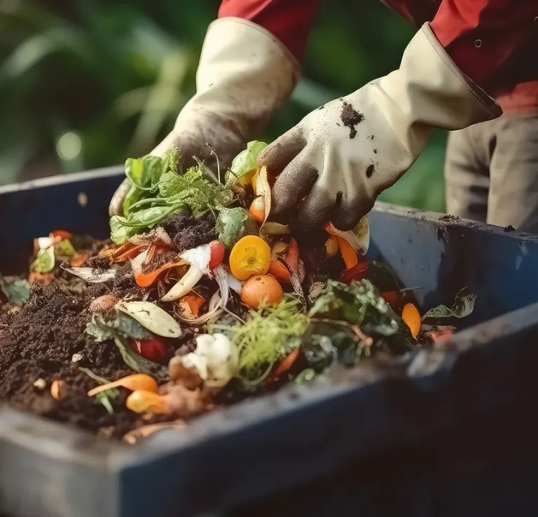Leiras de compostagem enfileiradas no pátio da Massalas, em operação.